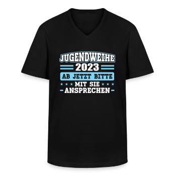 Jugendweihe 2023 Mädchen Junge - Männer-T-Shirt mit V-Ausschnitt - Schwarz - Vorne - AI Model Male 178 dark (178cm)