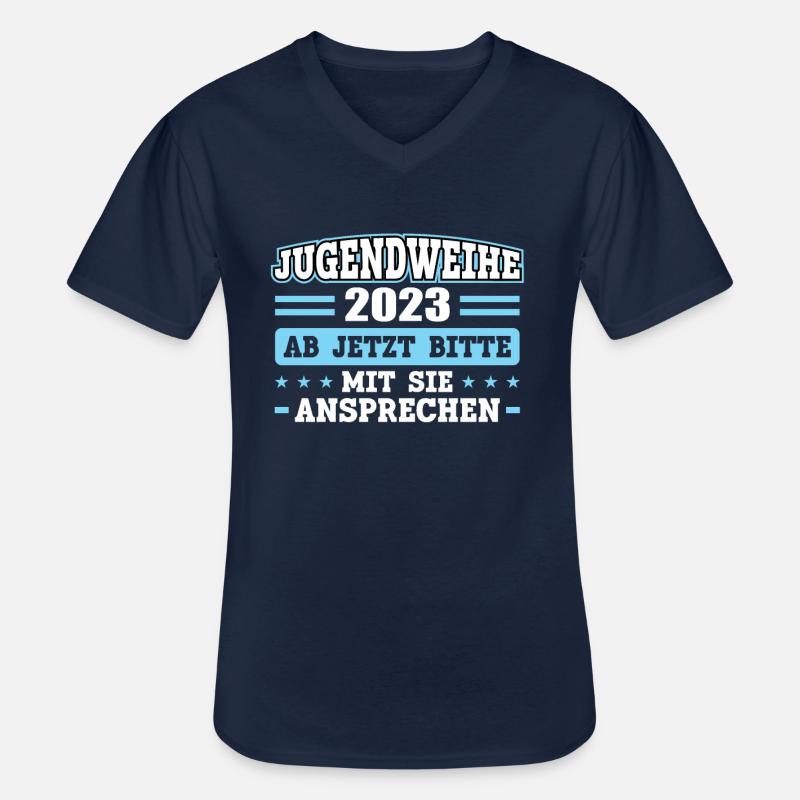 Jugendweihe 2023 Mädchen Junge - Männer-T-Shirt mit V-Ausschnitt - Navy