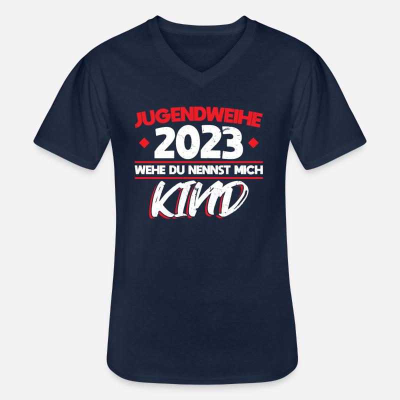 Jugendweihe 2023 Mädchen Junge - Männer-T-Shirt mit V-Ausschnitt - Navy