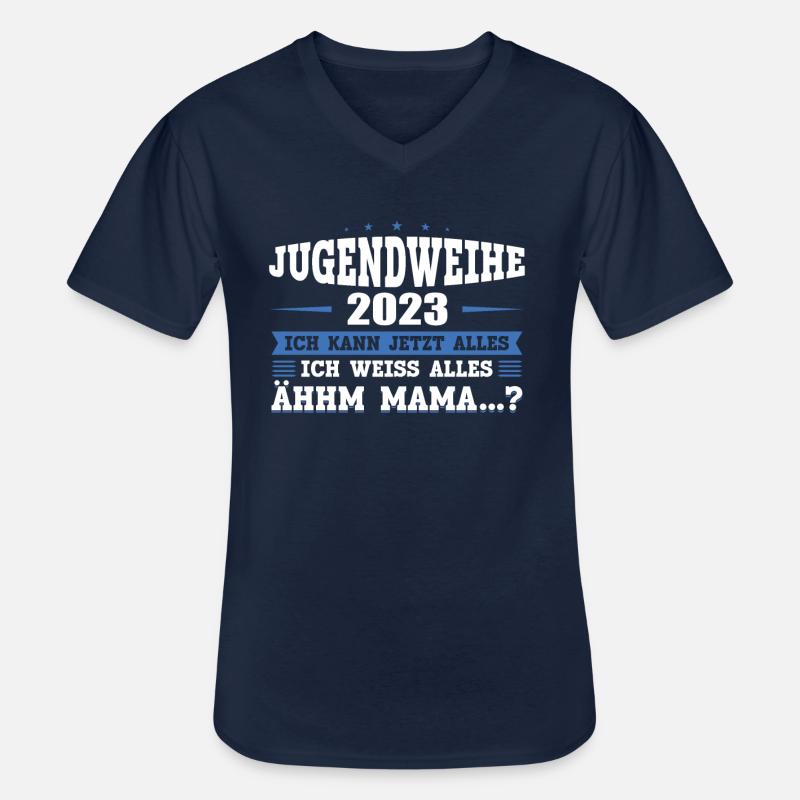 Jugendweihe 2023 Mädchen Junge - Männer-T-Shirt mit V-Ausschnitt - Navy