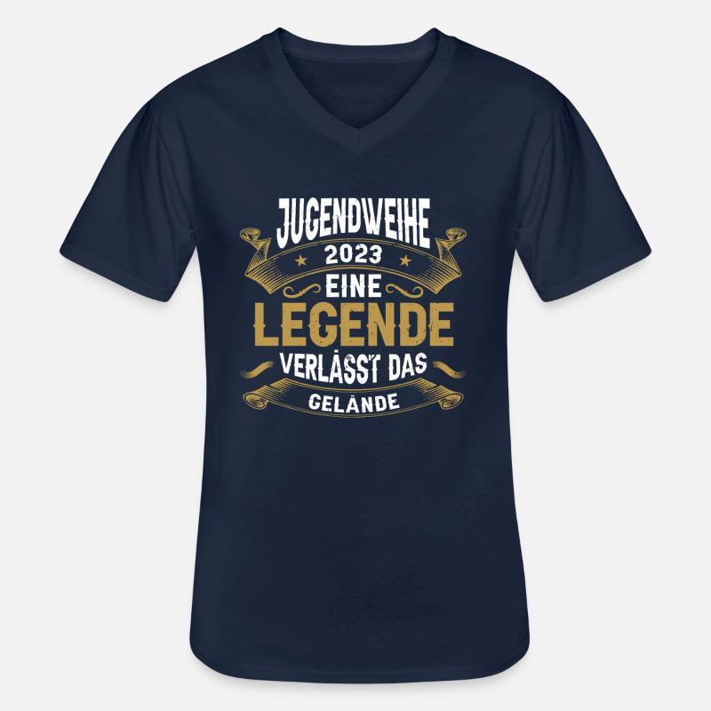 Jugendweihe 2023 Mädchen Junge - Männer-T-Shirt mit V-Ausschnitt - Navy