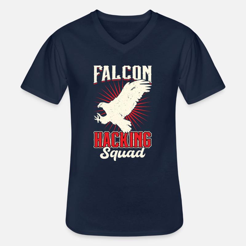 Falcon Hacking Squad - Falconry - Männer-T-Shirt mit V-Ausschnitt - Navy