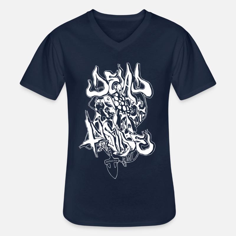 Urbane Dämonengrafik im Meta-Stil - Männer-T-Shirt mit V-Ausschnitt - Navy
