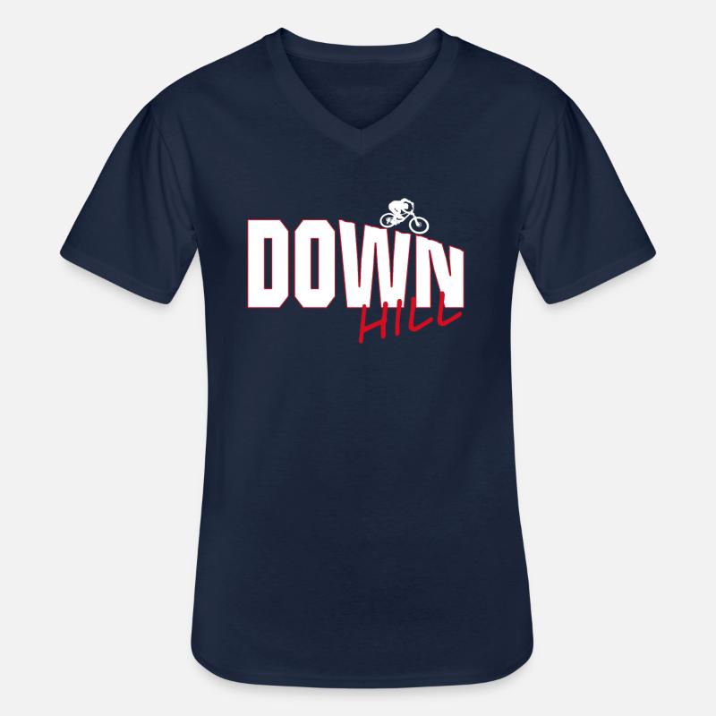 Downhill - Männer-T-Shirt mit V-Ausschnitt - Navy