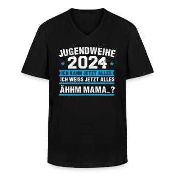 Jugendweihe 2024 Mädchen Junge - Männer-T-Shirt mit V-Ausschnitt - Schwarz - Vorne - AI Model Male 178 dark (178cm)