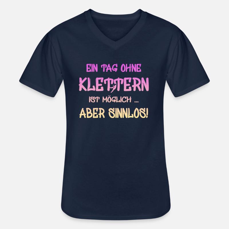 klettern - Männer-T-Shirt mit V-Ausschnitt - Navy