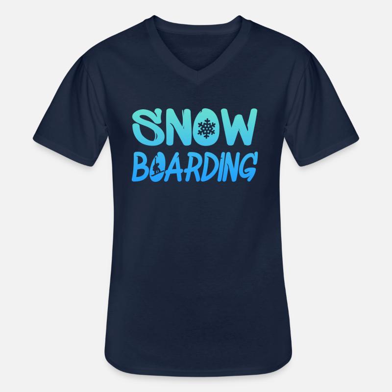 snowboarding - Männer-T-Shirt mit V-Ausschnitt - Navy