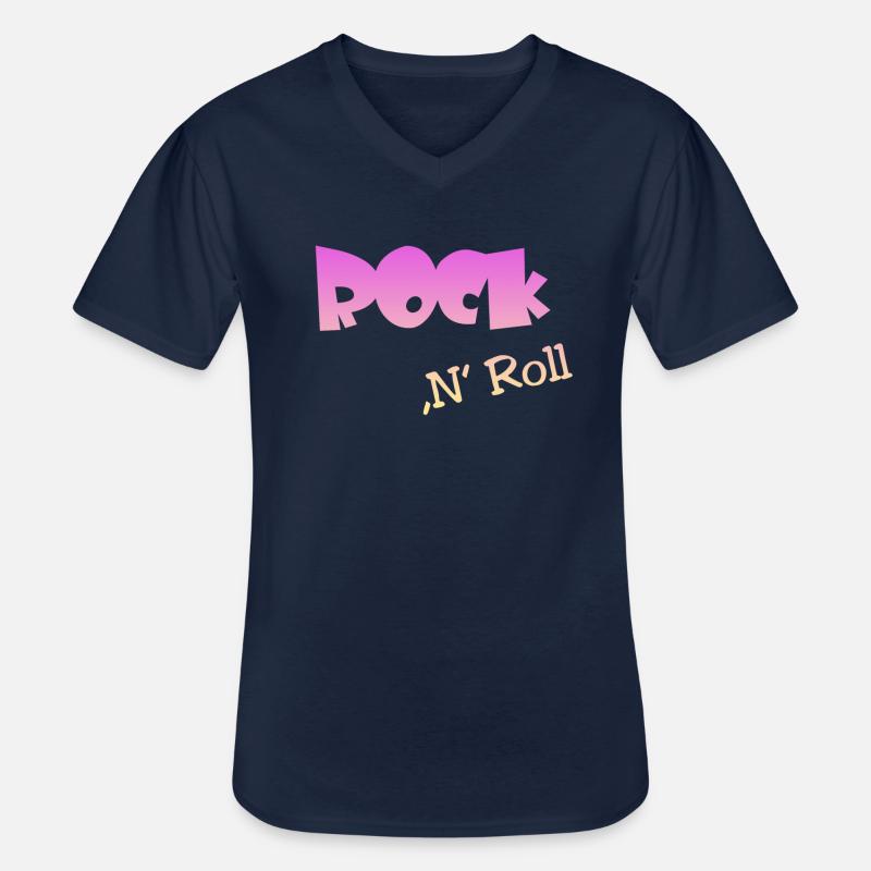 Rock n Roll - Männer-T-Shirt mit V-Ausschnitt - Navy