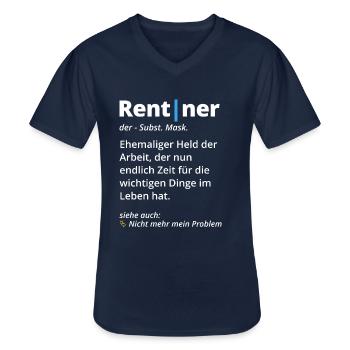 Rentner Definition Wörterbuch zum Ruhestand - Männer-T-Shirt mit V-Ausschnitt - Navy - Vorne - AI Model Male 178 dark (178cm)