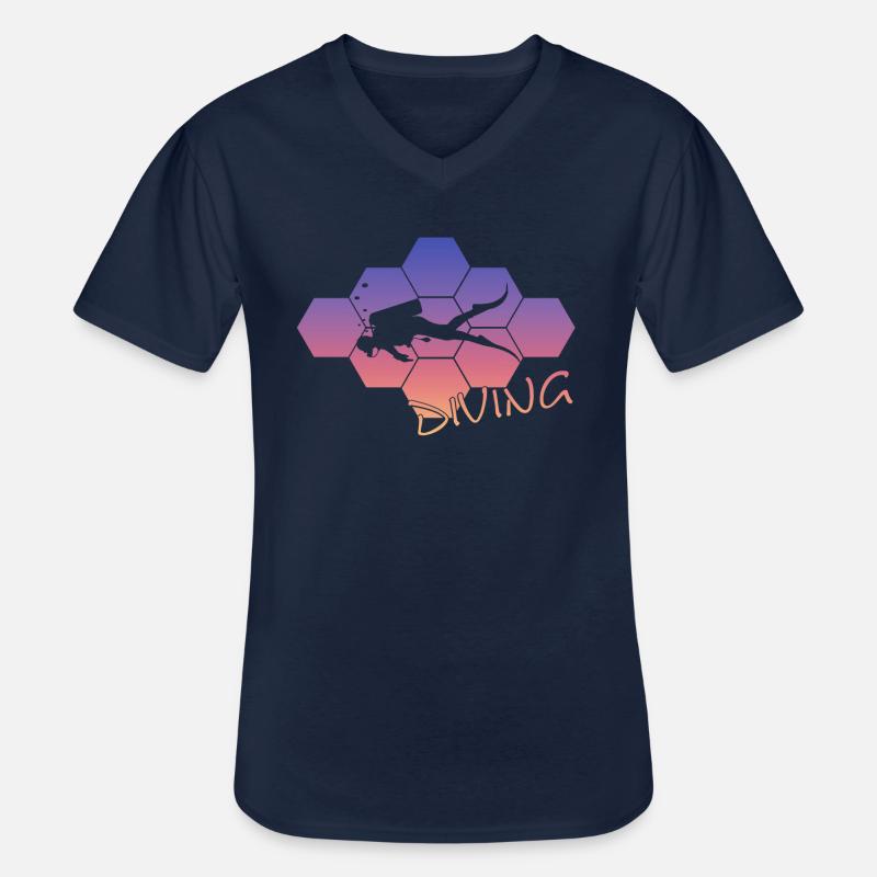 Taucher Tauchen - Männer-T-Shirt mit V-Ausschnitt - Navy