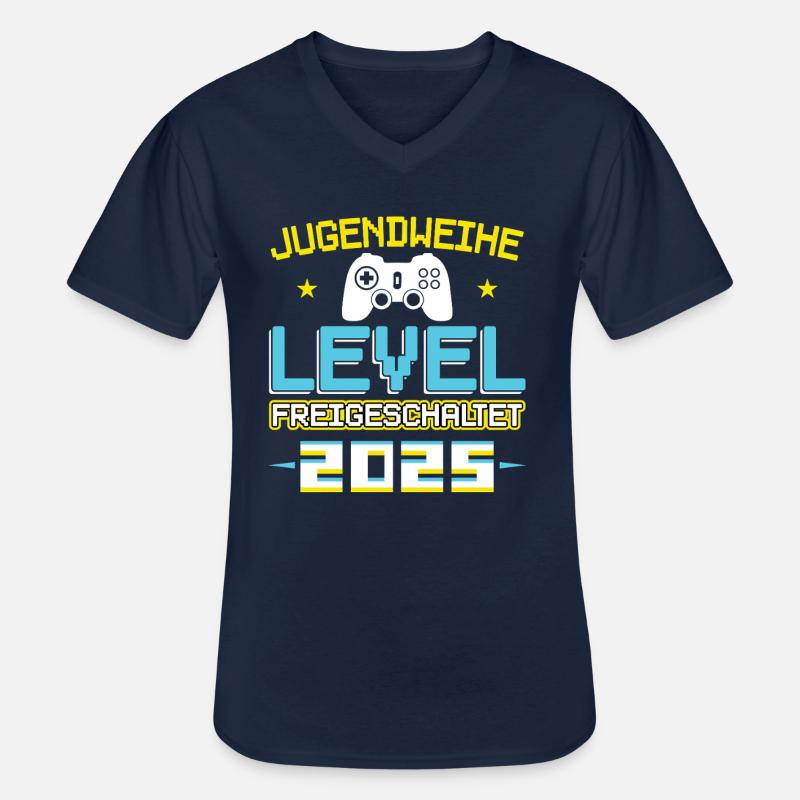 Jugendweihe 2025 Mädchen Junge - Männer-T-Shirt mit V-Ausschnitt - Navy