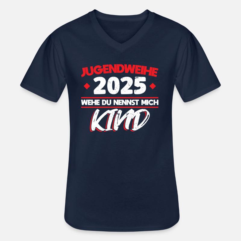 Jugendweihe 2025 Mädchen Junge - Männer-T-Shirt mit V-Ausschnitt - Navy