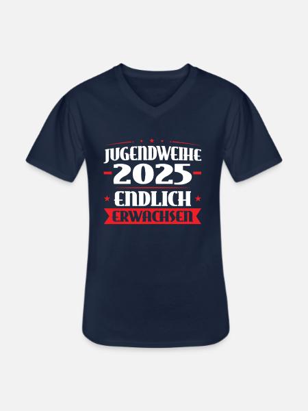 Jugendweihe 2025 Mädchen Junge - Männer-T-Shirt mit V-Ausschnitt - Navy