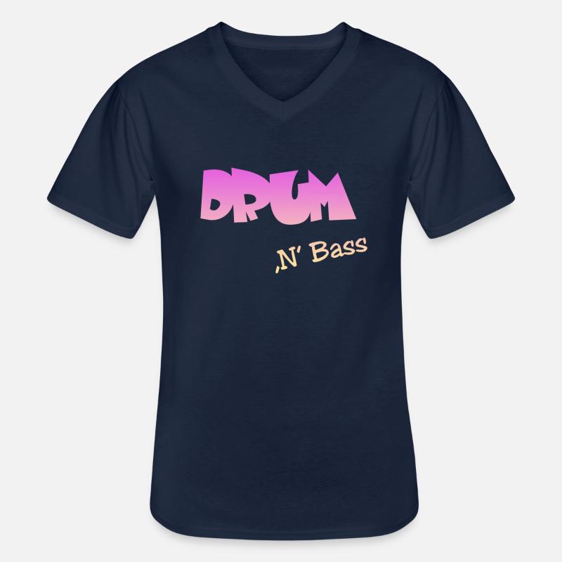 Drum n Bass, Techno, Minimal - Männer-T-Shirt mit V-Ausschnitt - Navy