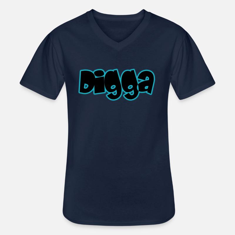 Digga - Männer-T-Shirt mit V-Ausschnitt - Navy