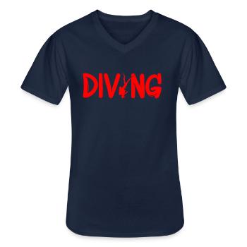 Tauchen - Männer-T-Shirt mit V-Ausschnitt - Navy - Vorne - AI Model Male 178 dark (178cm)