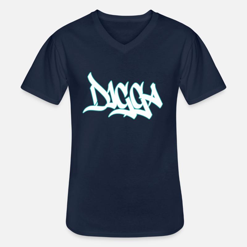 Digga - Männer-T-Shirt mit V-Ausschnitt - Navy