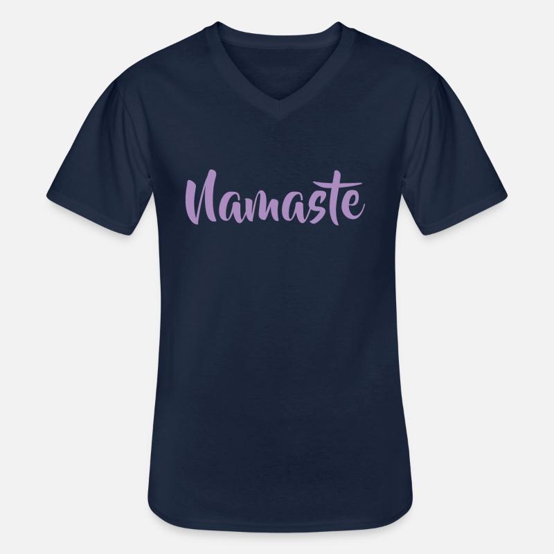 Namaste - Männer-T-Shirt mit V-Ausschnitt - Navy