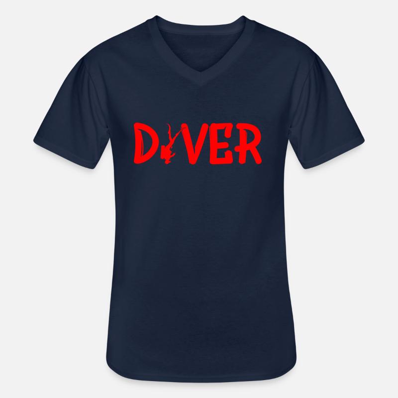 Diver Diving - Männer-T-Shirt mit V-Ausschnitt - Navy