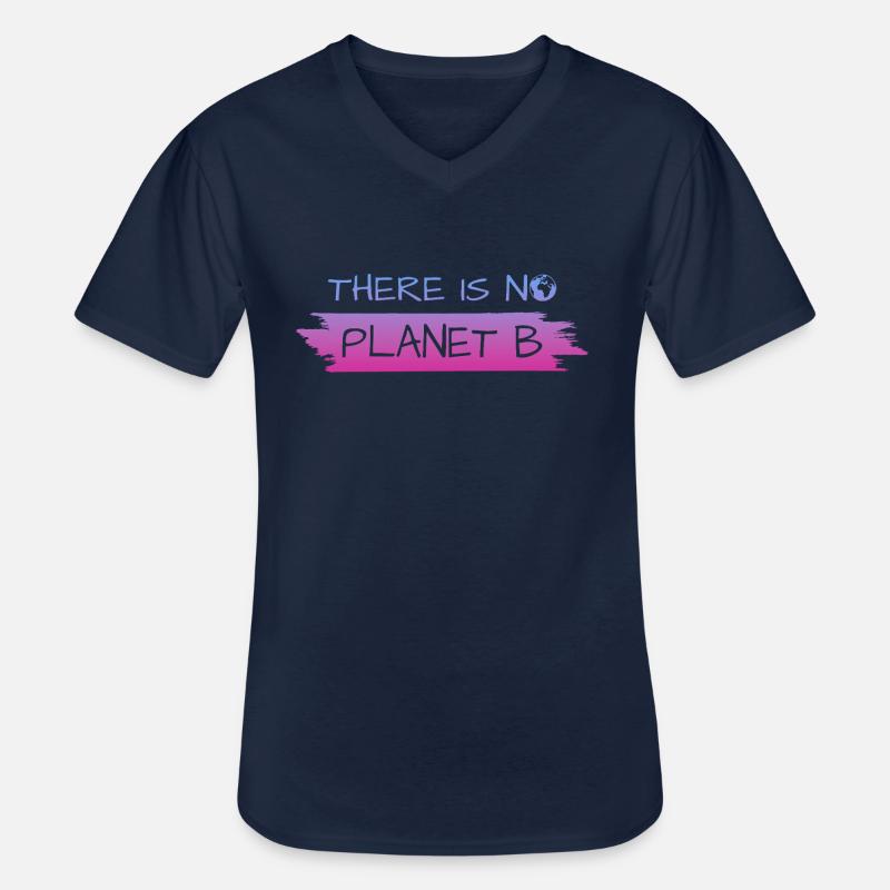 THERE IS NO PLANET B - Männer-T-Shirt mit V-Ausschnitt - Navy