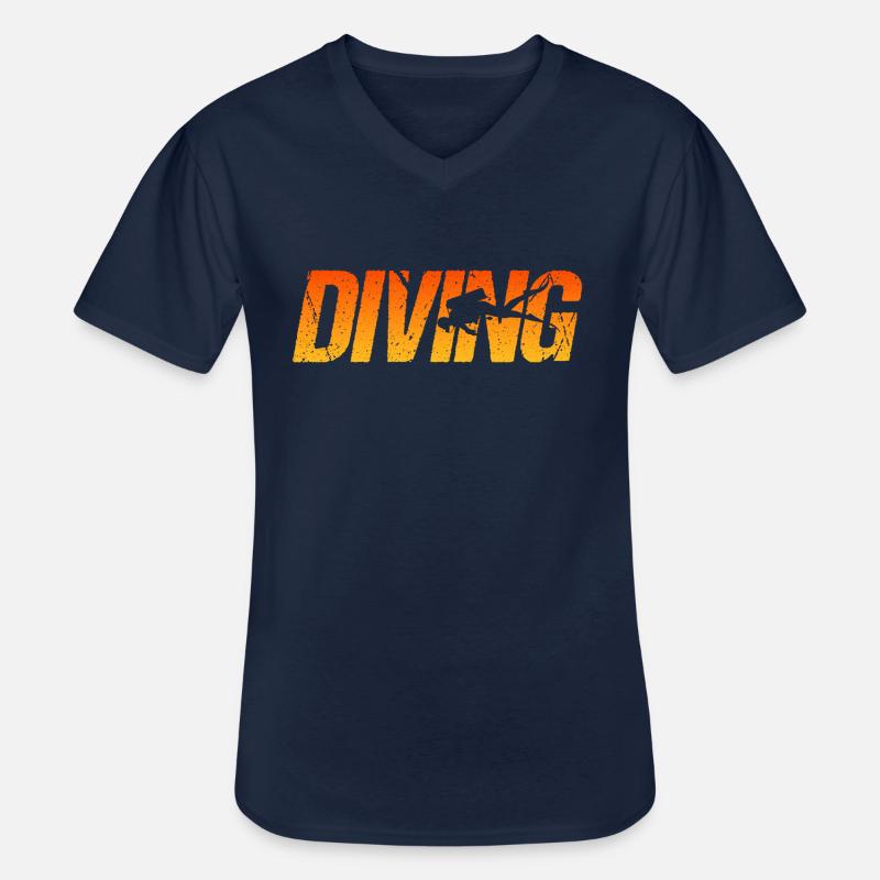 Tauchen - Männer-T-Shirt mit V-Ausschnitt - Navy