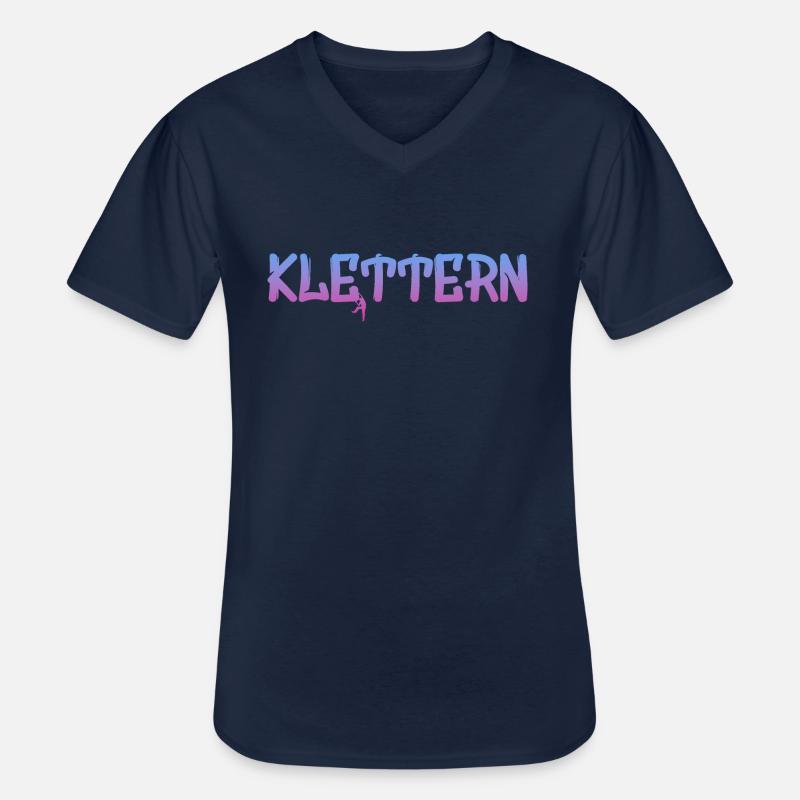 Klettern - Männer-T-Shirt mit V-Ausschnitt - Navy