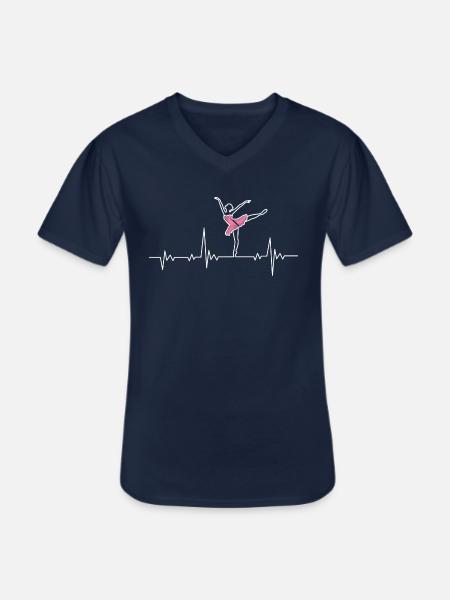 Ballerina Heartbeat Pulse - Men's V-Neck T-Shirt - navy