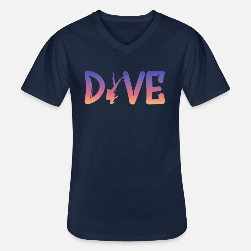 Dive, Diver, Scuba Diving - Männer-T-Shirt mit V-Ausschnitt - Navy