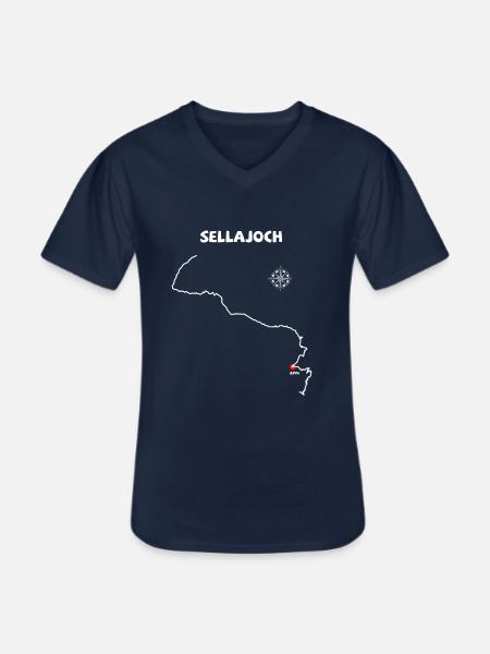 Sella Pass, Italian Passo Sella Serpentine - Men's V-Neck T-Shirt - navy