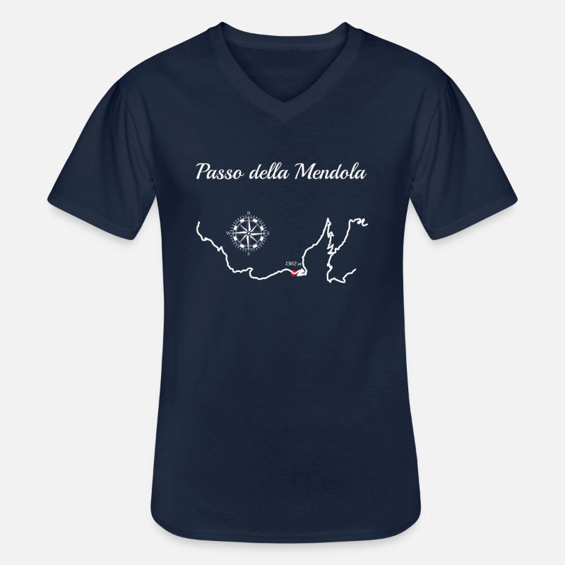 Passo Della Mendola Serpentiner - Männer-T-Shirt mit V-Ausschnitt - Navy