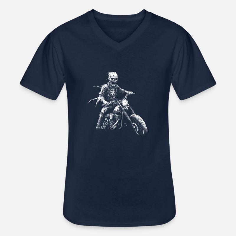 Zombie Biker - Männer-T-Shirt mit V-Ausschnitt - Navy