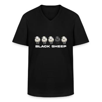Black Sheep - Men's V-Neck T-Shirt - black - Front - AI Model Male 178 dark (178cm)