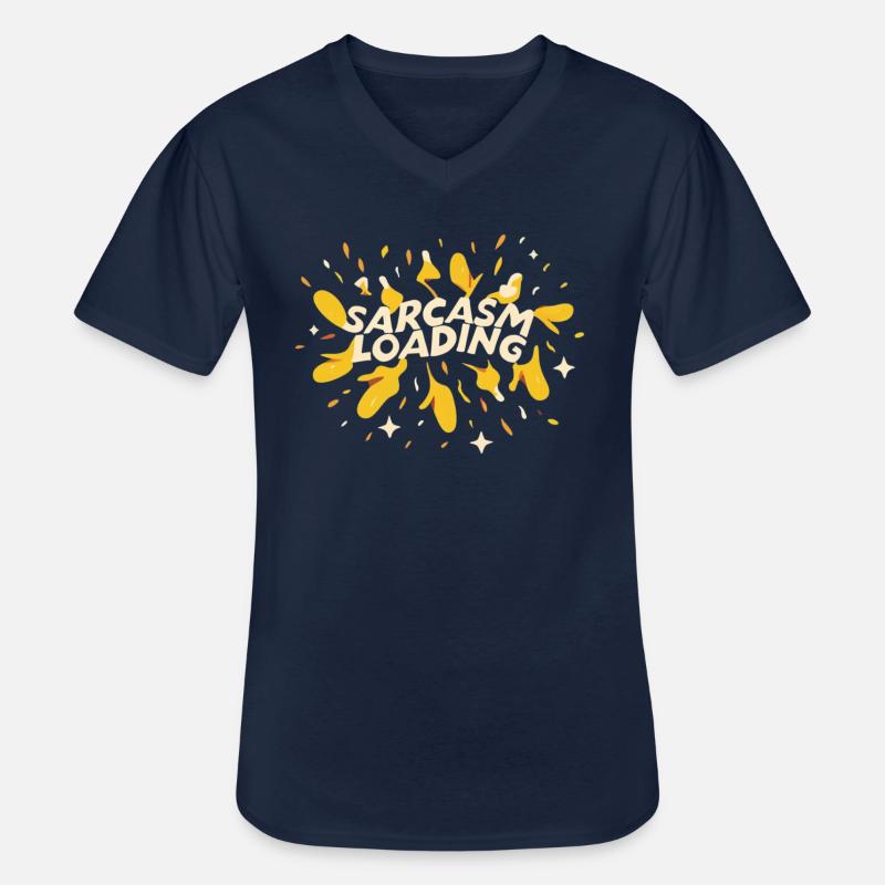 Sarkasmus lädt - Männer-T-Shirt mit V-Ausschnitt - Navy