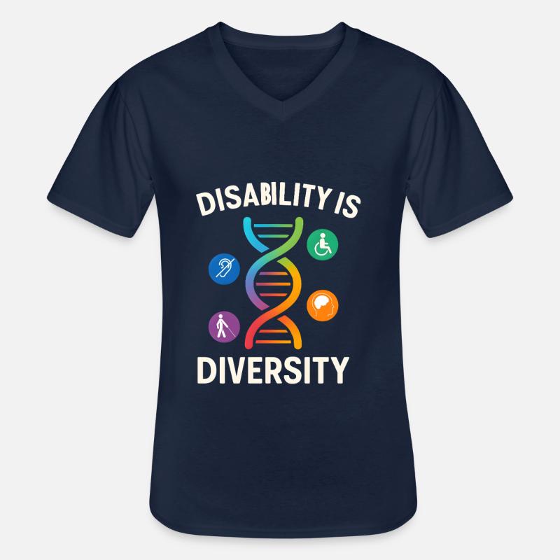 Disability Is Diversity DNA Design - Männer-T-Shirt mit V-Ausschnitt - Navy