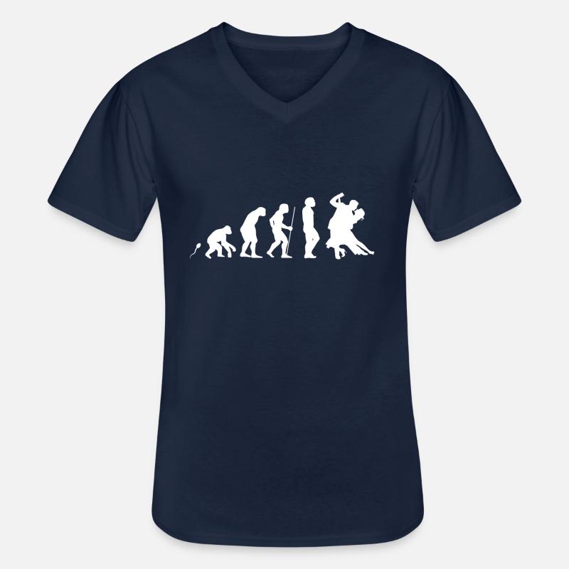 Tänzer Evolution Fun Shirt - Männer-T-Shirt mit V-Ausschnitt - Navy
