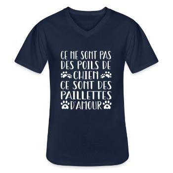 CE NE SONT PAS DES POiLS DE CHIEN - T-shirt col V Homme - marine - Devant - AI Model Male 178 dark (178cm)