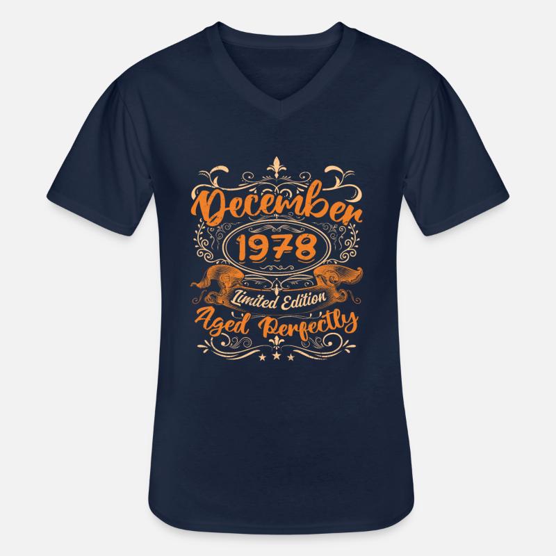Dezember 1978 | Limitierte Auflage - Männer-T-Shirt mit V-Ausschnitt - Navy