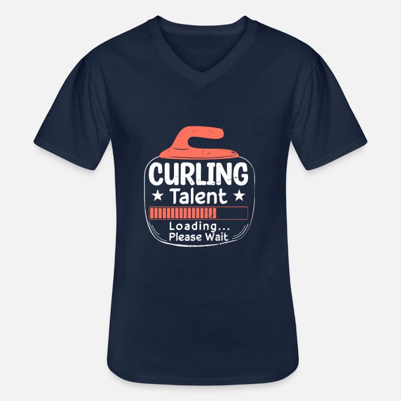 Curling Talent Loading - Männer-T-Shirt mit V-Ausschnitt - Navy
