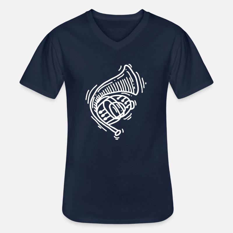 Waldhorn - Männer-T-Shirt mit V-Ausschnitt - Navy
