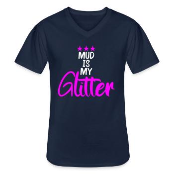 mud is my Glitter - Männer-T-Shirt mit V-Ausschnitt - Navy - Vorne - AI Model Male 178 dark (178cm)