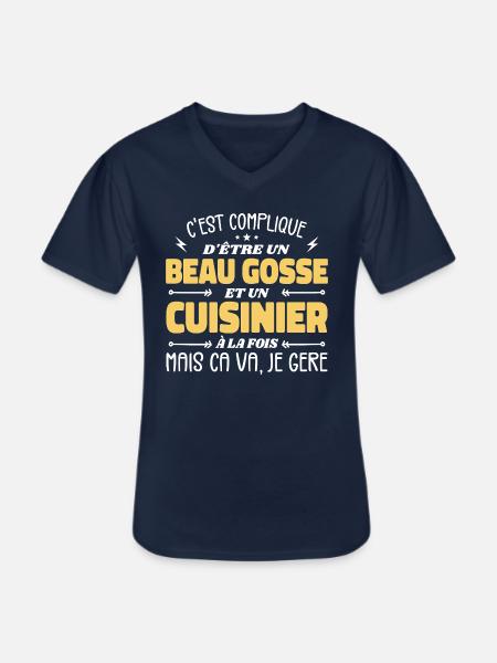 Schöner Mann Koch - Männer-T-Shirt mit V-Ausschnitt - Navy