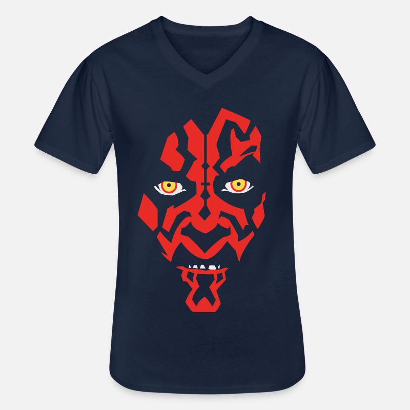 Star Wars Rotes Sith-Gesicht  - Männer-T-Shirt mit V-Ausschnitt - Navy