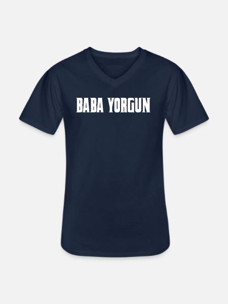 Baba Yorgun Turkish - Men's V-Neck T-Shirt - navy