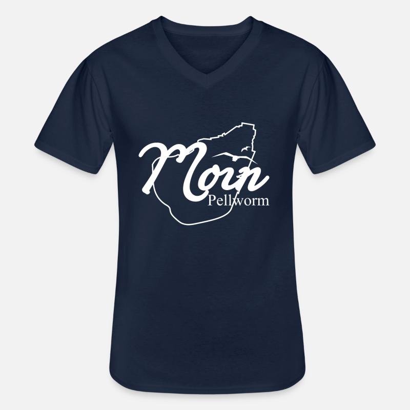 Moin Pellworm knows - Men's V-Neck T-Shirt - navy