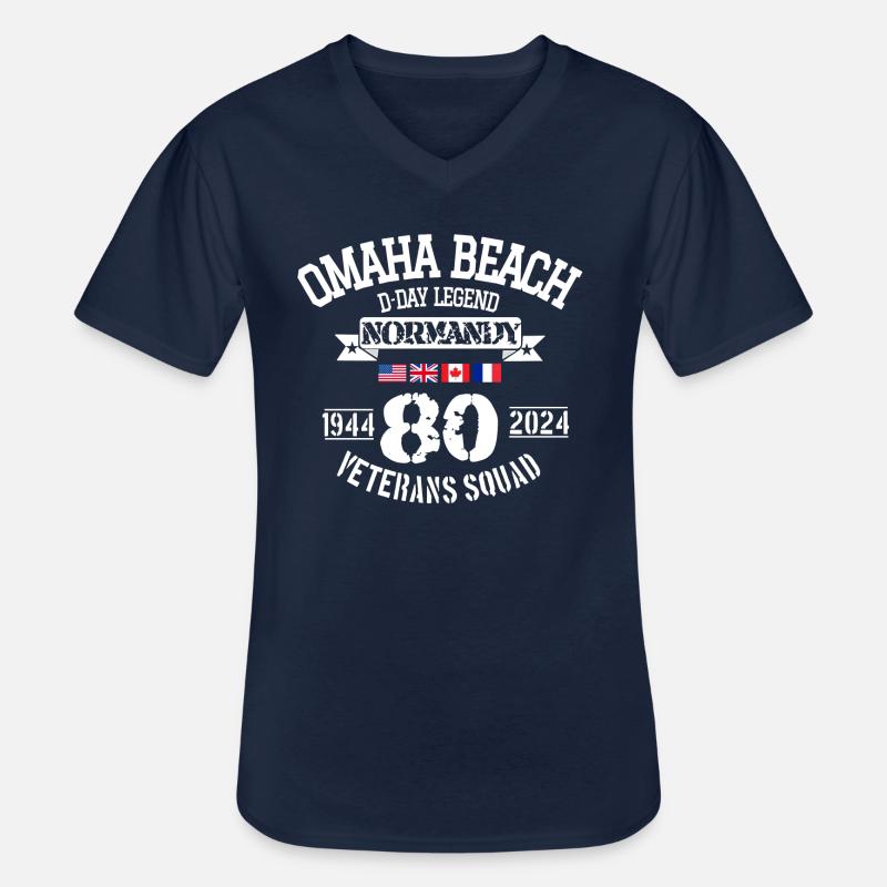 D Day Omaha 80th anniversary - Männer-T-Shirt mit V-Ausschnitt - Navy
