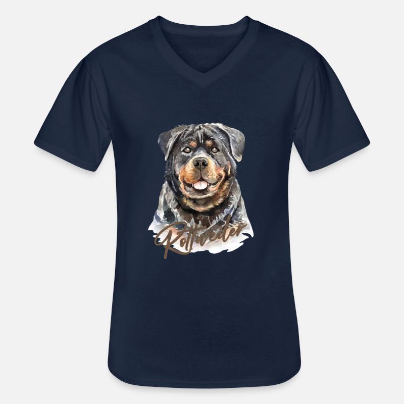 Rottweiler Hund Geschenkidee - Männer-T-Shirt mit V-Ausschnitt - Navy