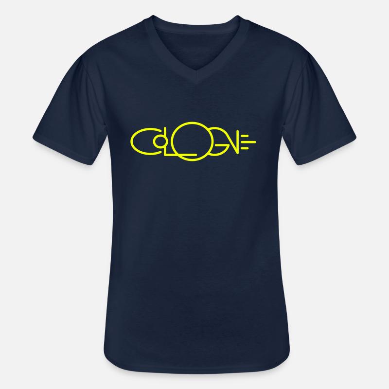 Cologne - Männer-T-Shirt mit V-Ausschnitt - Navy