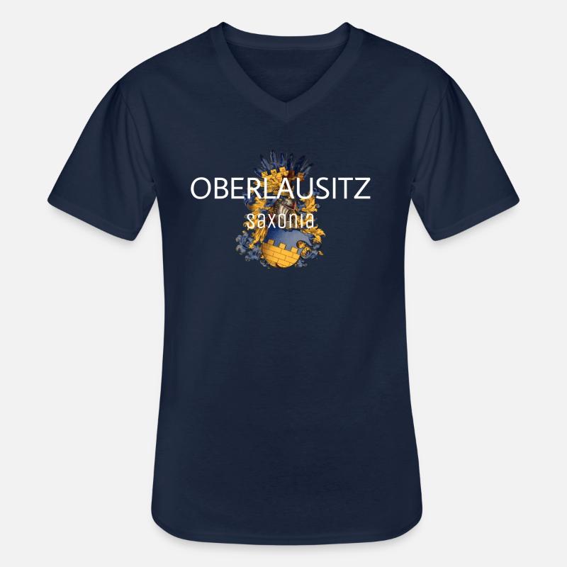 Oberlausitz - Männer-T-Shirt mit V-Ausschnitt - Navy
