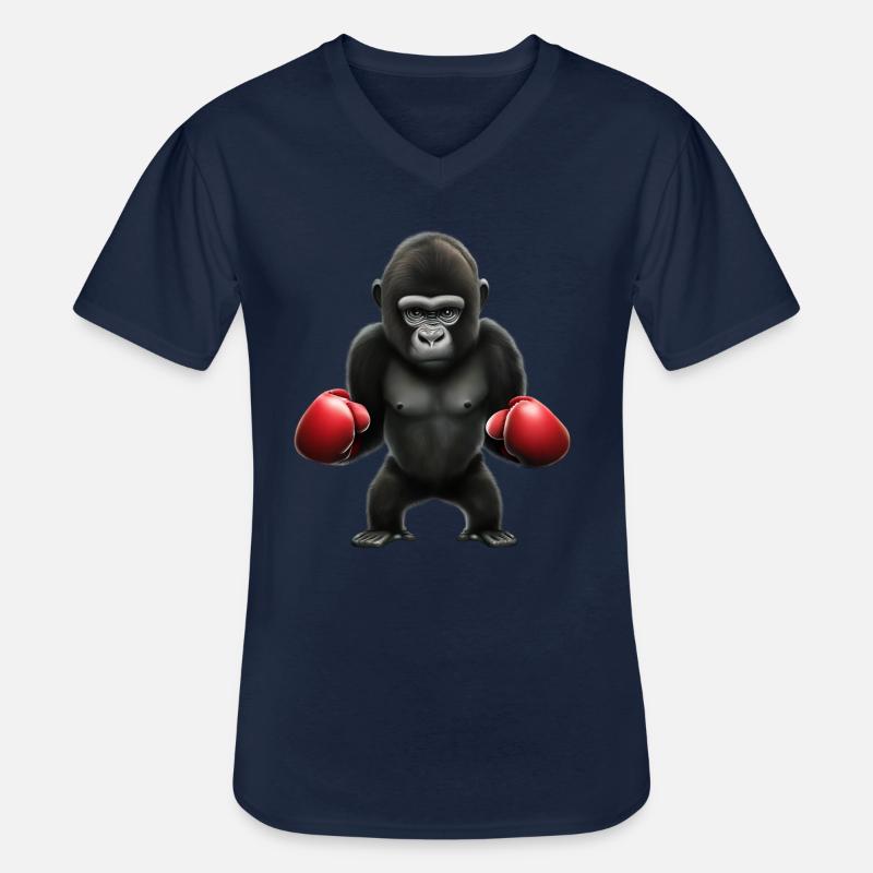Boxer Gorilla - Männer-T-Shirt mit V-Ausschnitt - Navy