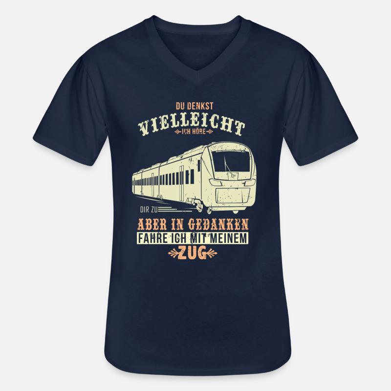 Lokführer Triebfahrzeugführer Bahnfahrer - Männer-T-Shirt mit V-Ausschnitt - Navy